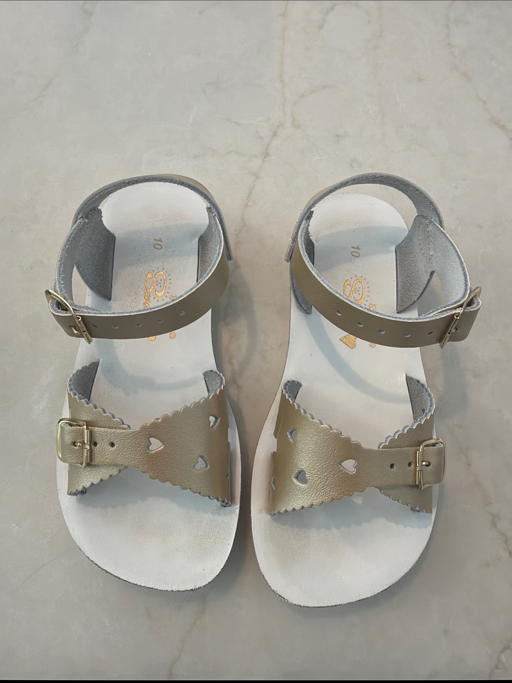 Sun San Sweetheart Water Sandals - Gold sz 10